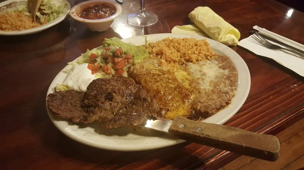 Carne Asada Plate with a Cheese Enchilada