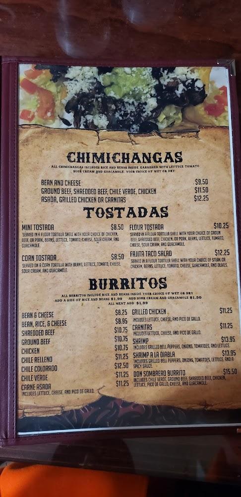 Don Sombrero Mexican Restaurant Menu image 4
